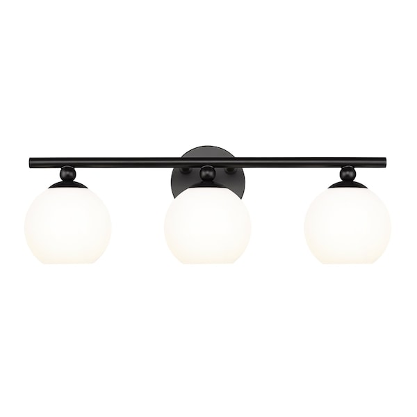 Z-Lite Neoma Vanity, 3-Light, 21.75 In.W x 6.75 In.L x 7.25 In.H, Matte Black/Opal Etched 1100-3V-MB - main